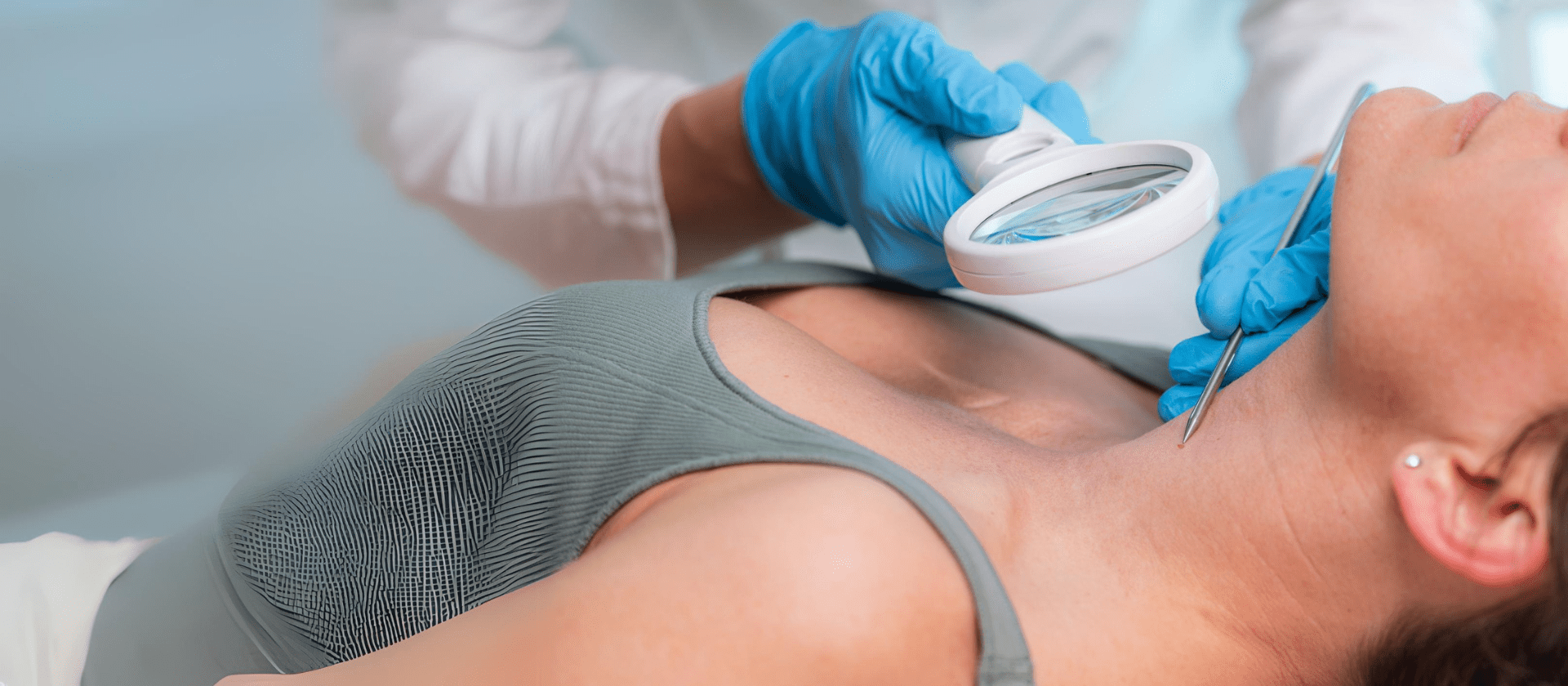 woman getting a wart looked at