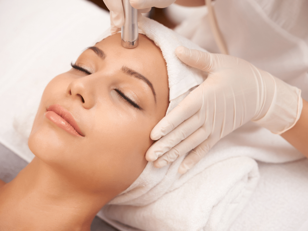 woman getting facial treatment